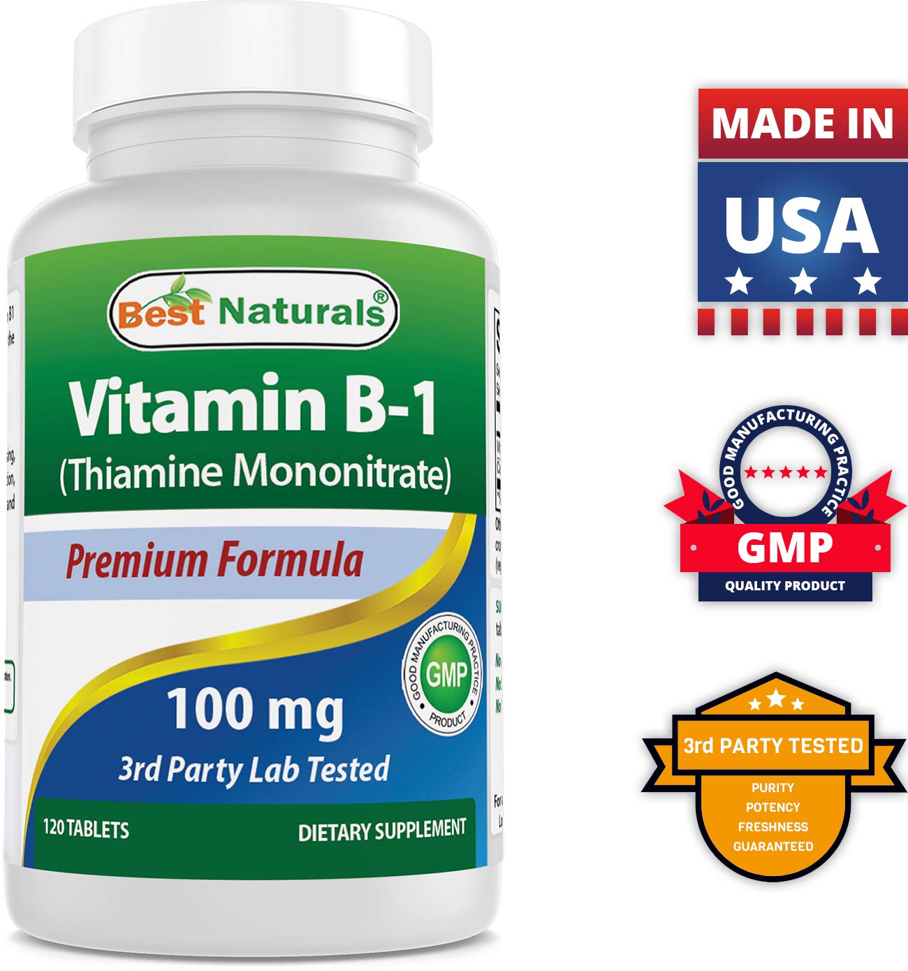 Best Naturals vitaminas B1 y B2 en cápsulas vegetarianas