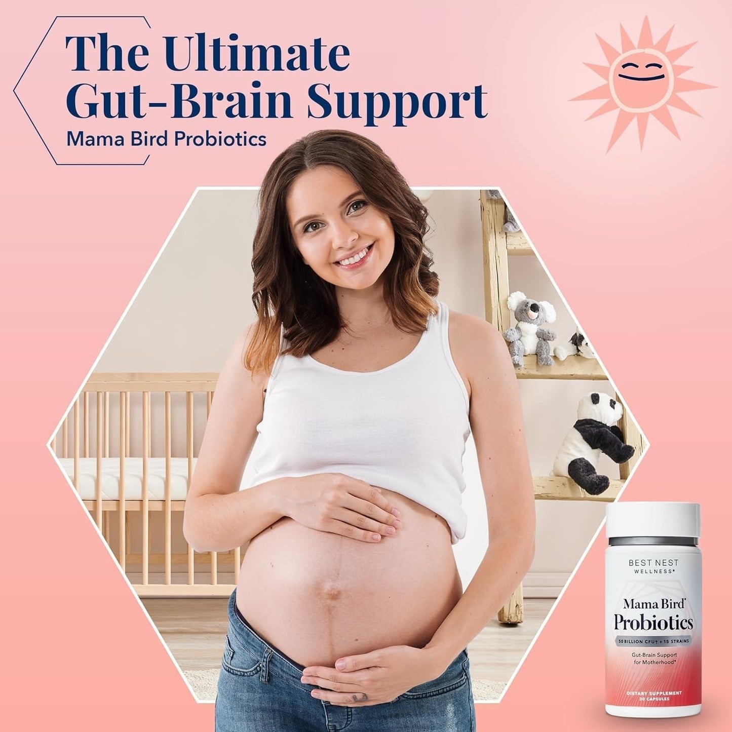 Etiqueta suplemento Best Nest Wellness Mama Bird probióticos 50 mil millones UFC