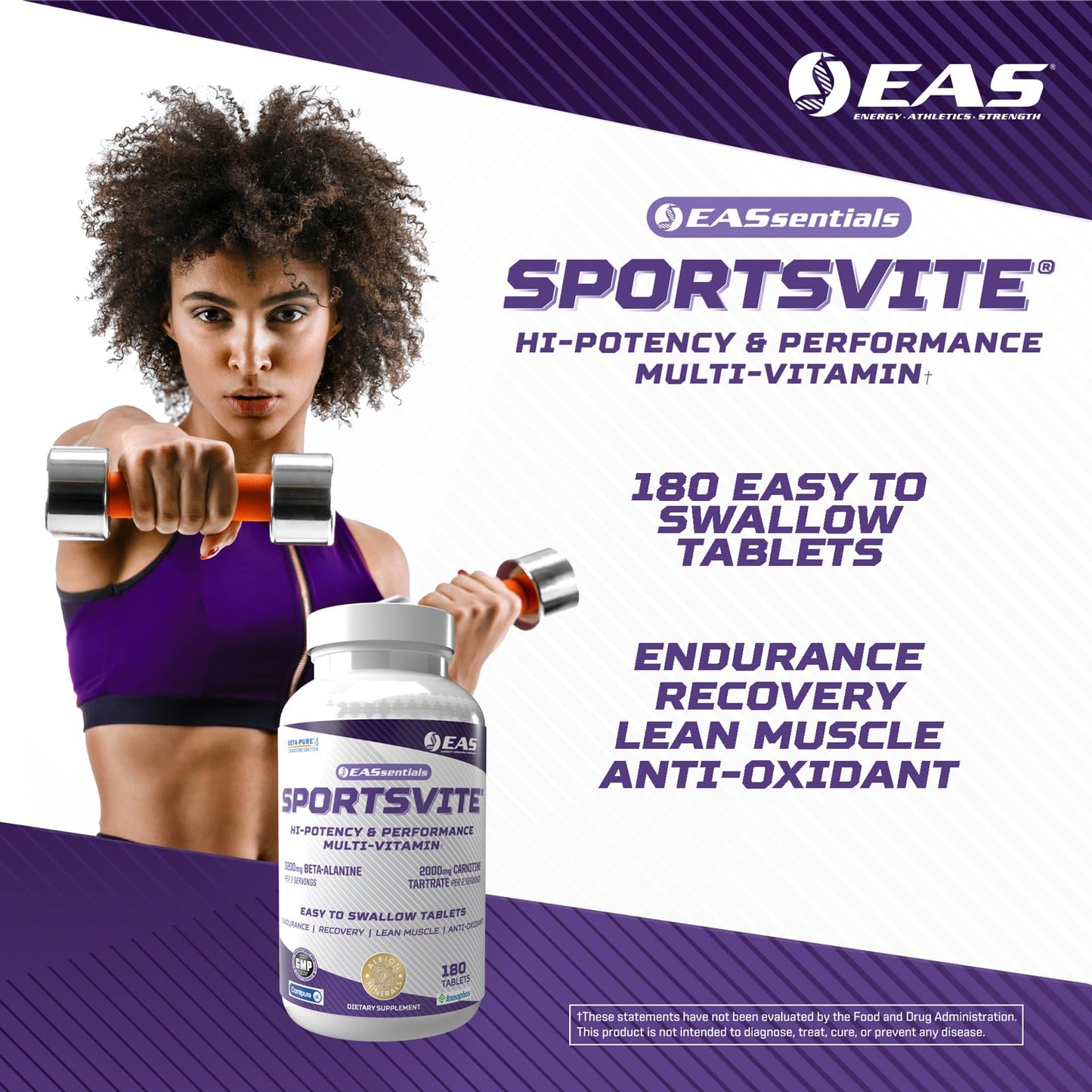 Beta alanina y carnitina para superar el estrés del entrenamiento - 180 tabletas