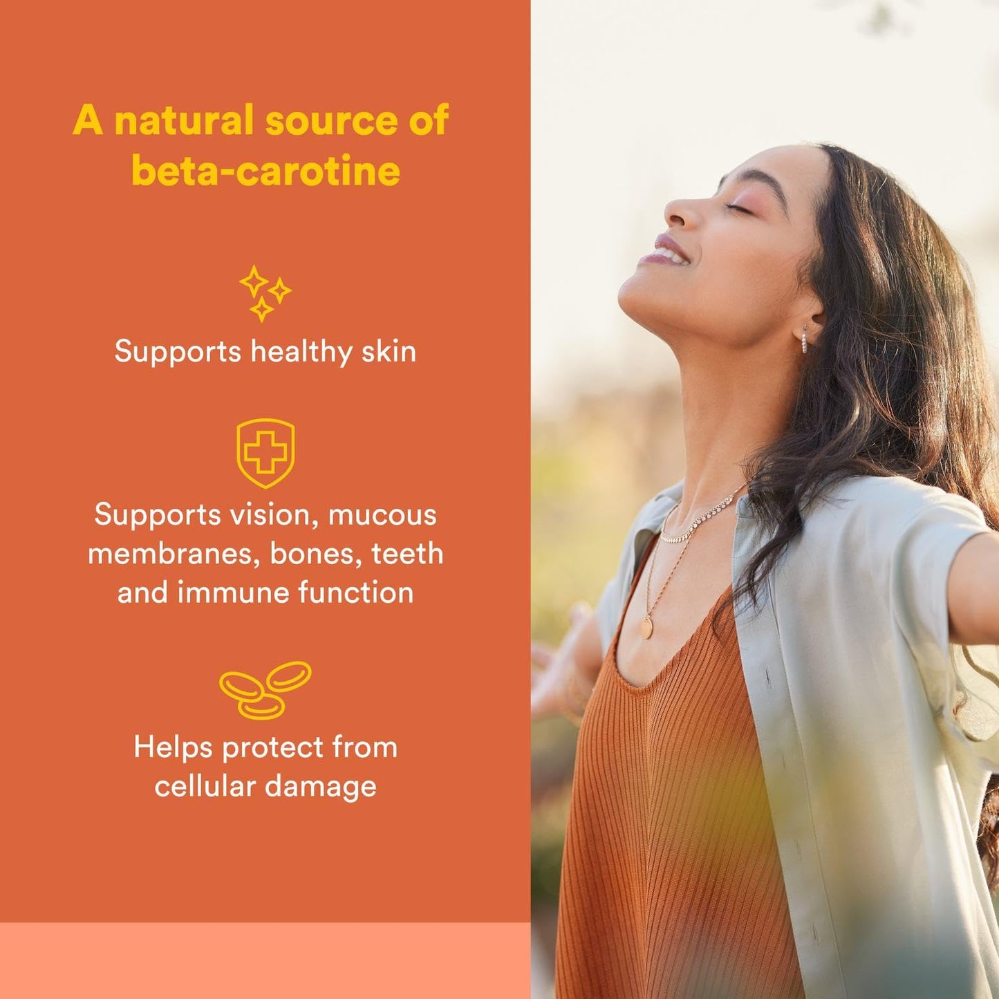 Cápsulas blandas de beta-caroteno para salud inmunológica y piel