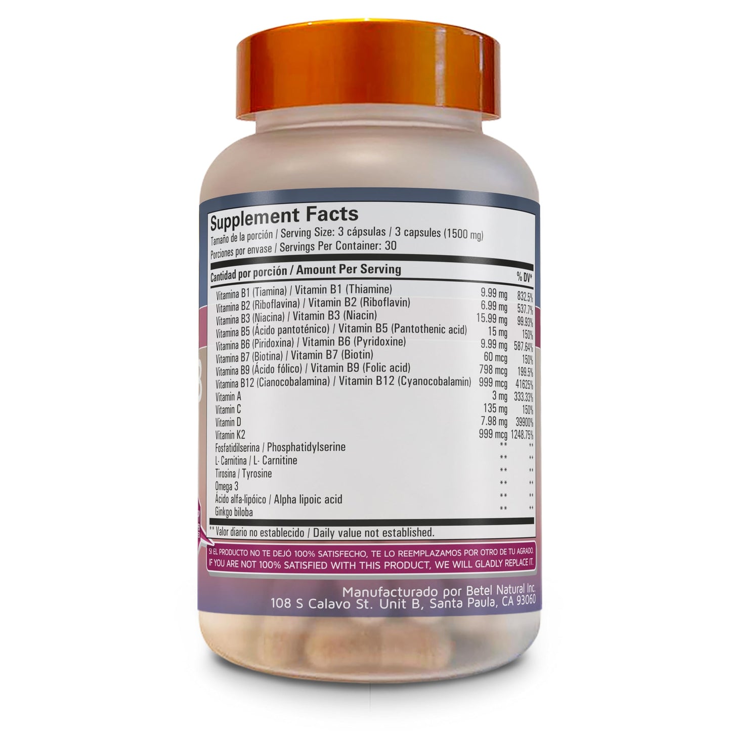 Betel Natural suplemento vitaminas b complejo