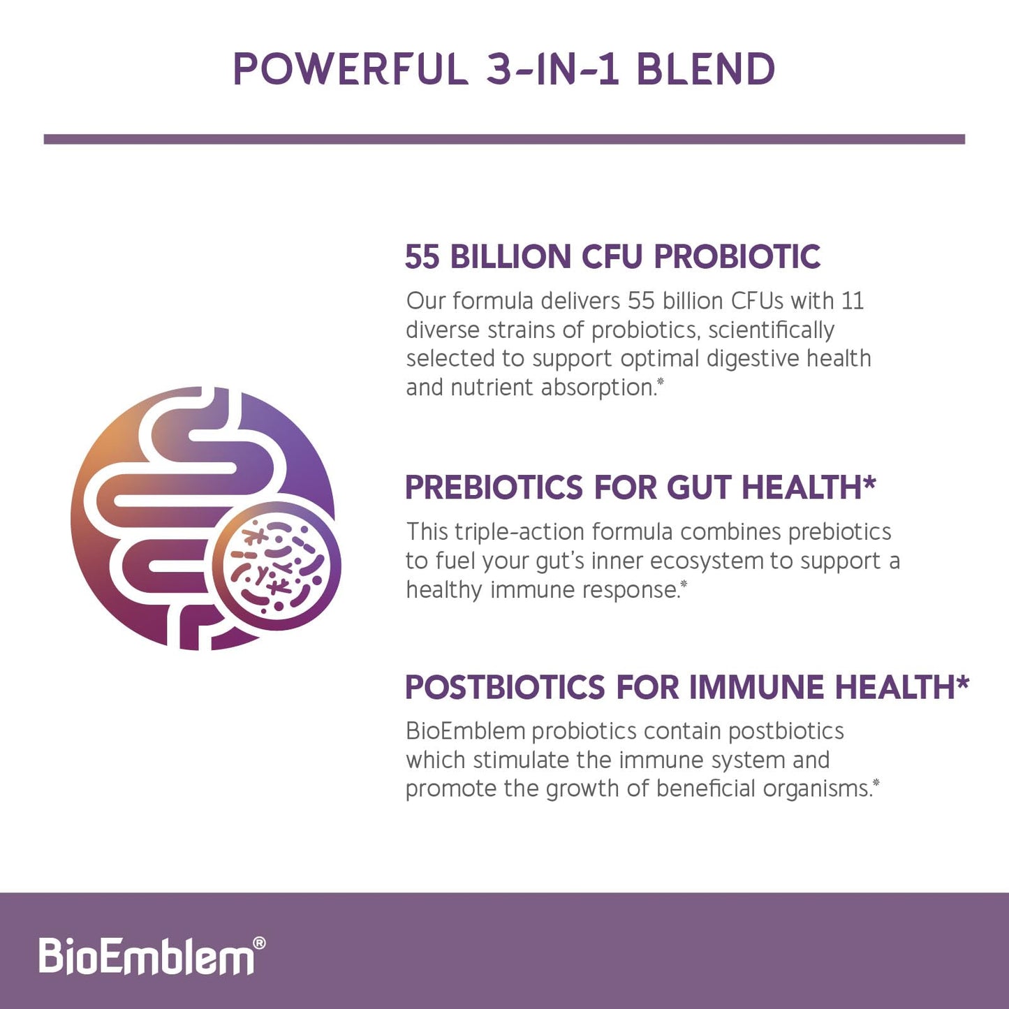 BioEmblem probióticos 11 cepas para equilibrio intestinal