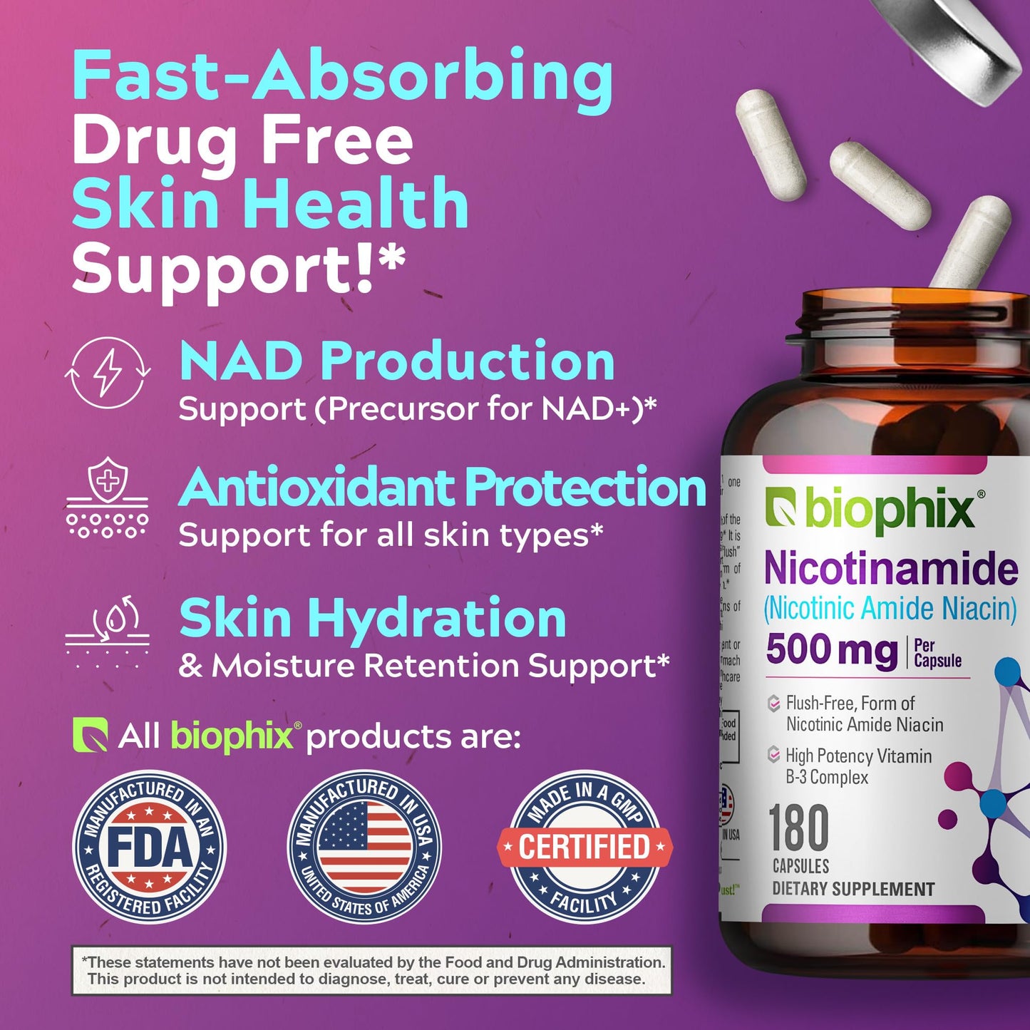 biophix nicotinamida apoyo piel y articulaciones saludables