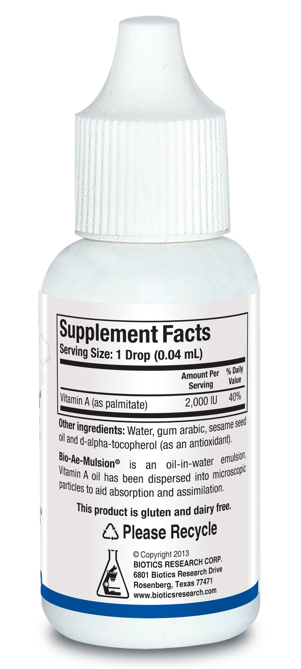 Biotics Research emulsión vitamina A concentración alta para salud