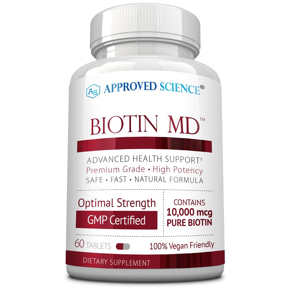 Botella de Biotin MD suplemento de biotina pura 10,000mcg