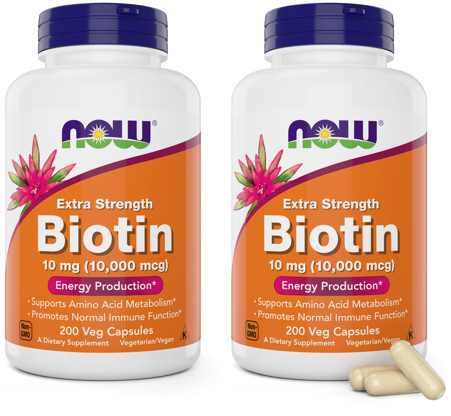 Biotina extra fuerte NOW Foods 10000mcg 200 cápsulas vegetales