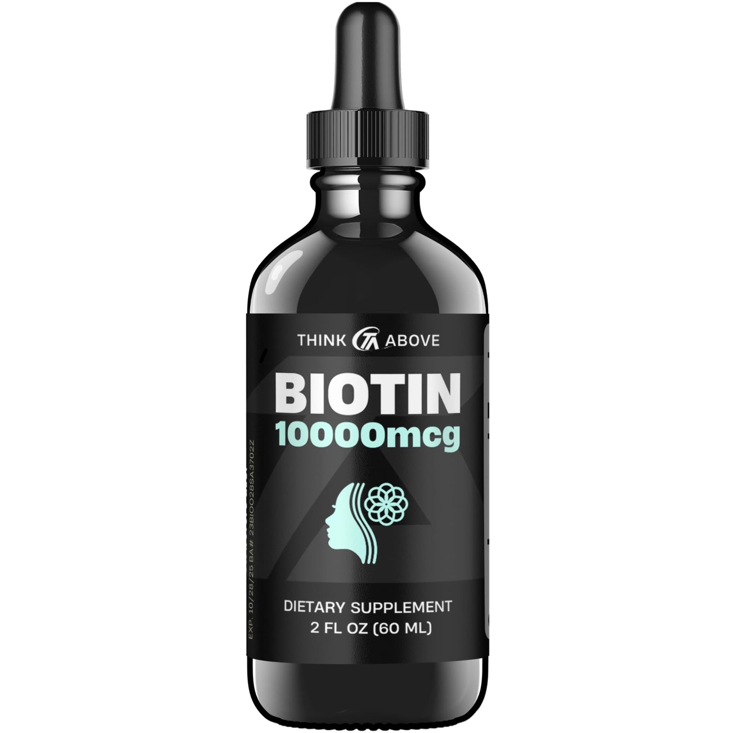 Botella de biotina líquida Think Above 10,000 mcg para cabello y piel