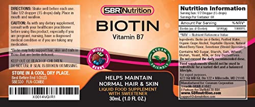 Biotina líquida vegana para uñas y cabello fuerte