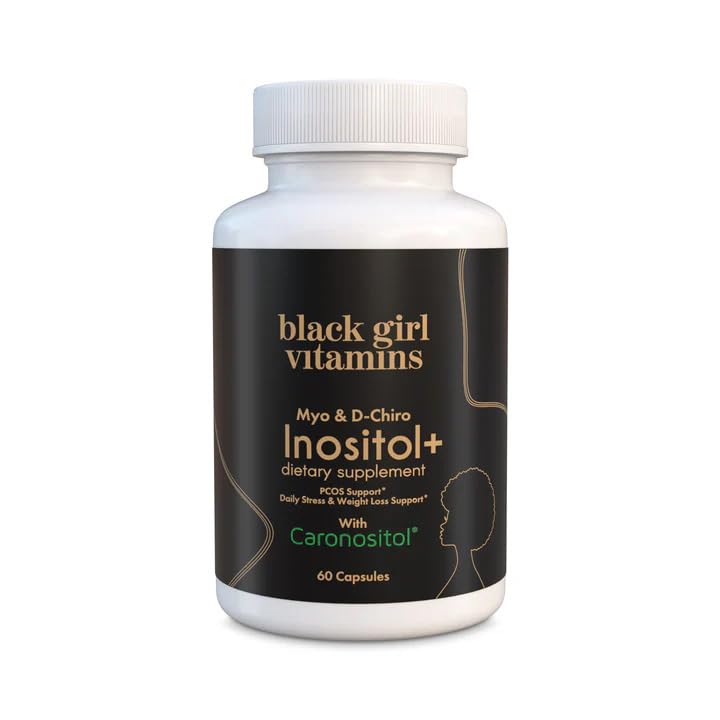 Black Girl Vitamins Inositol suplemento vegano botella
