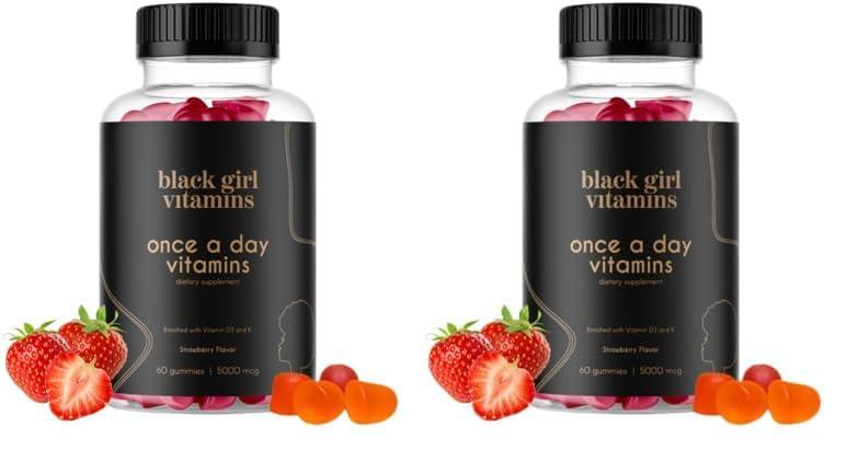 Paquete de gominolas multivitamínicas Black Girl Vitamins para mujer sabor fresa