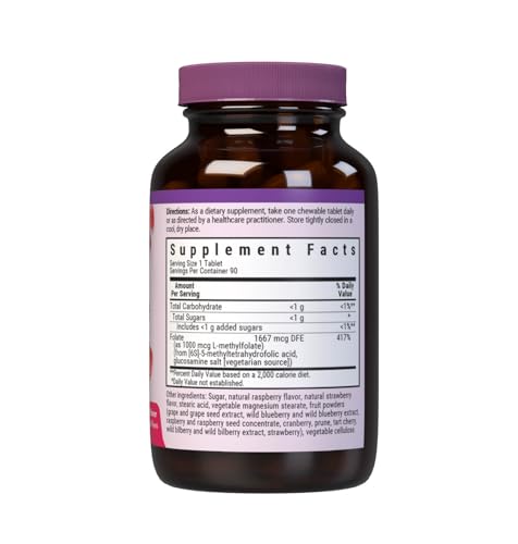 Tabletas BlueBonnet EarthSweet Metilfolato sabor frambuesa