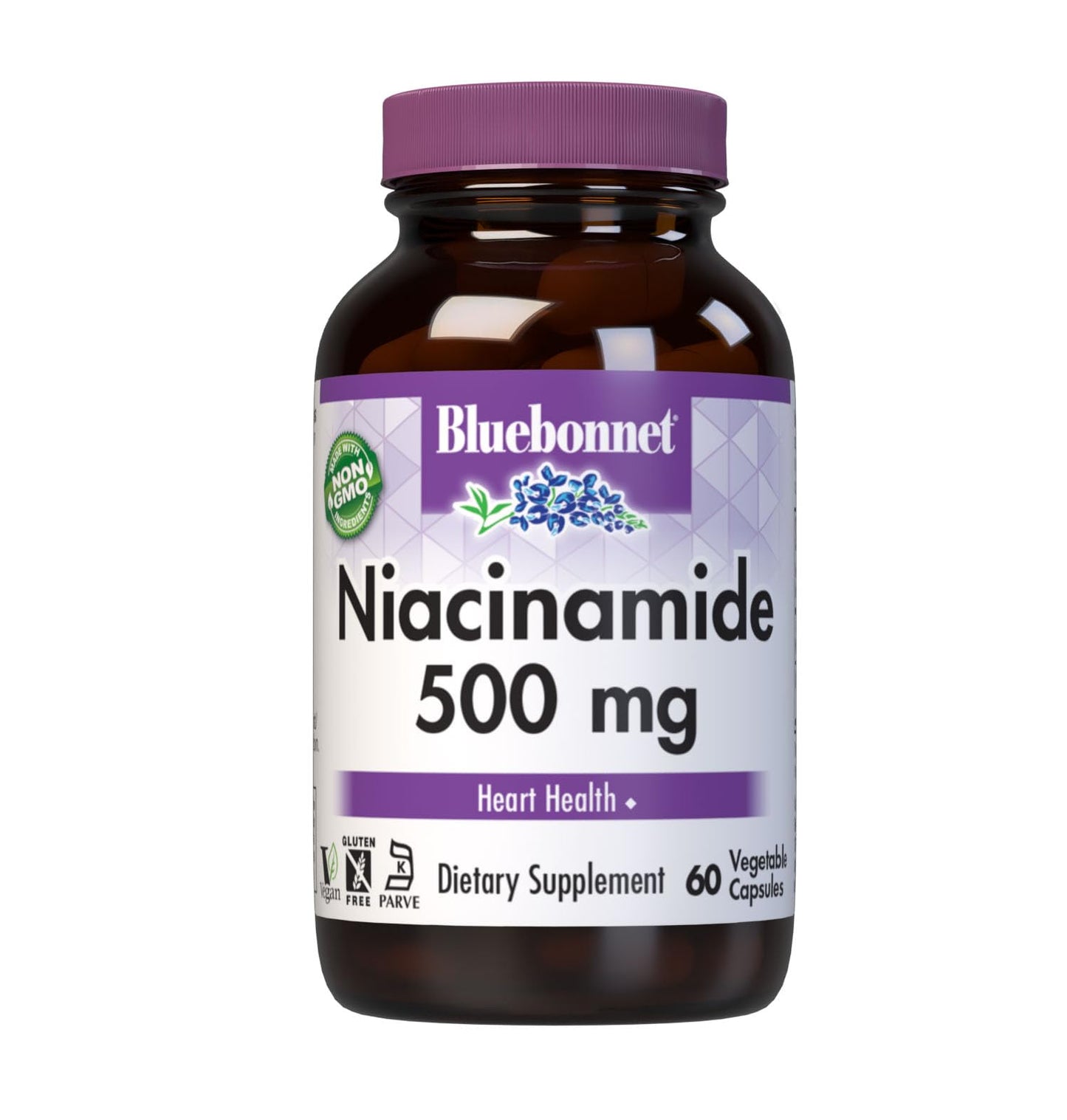 Bluebonnet niacinamida 500 mg envase frontal