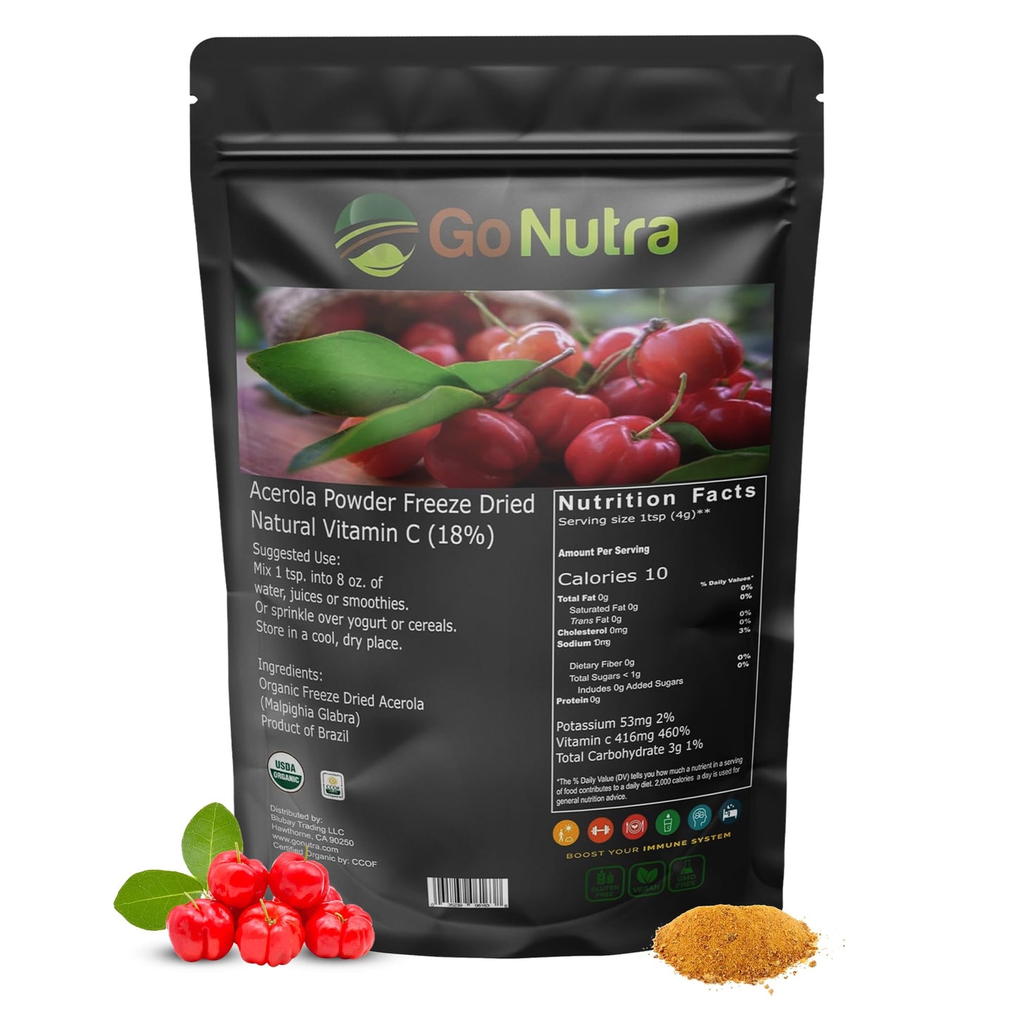 Bolsa Go Nutra Polvo Acerola 8oz orgánico