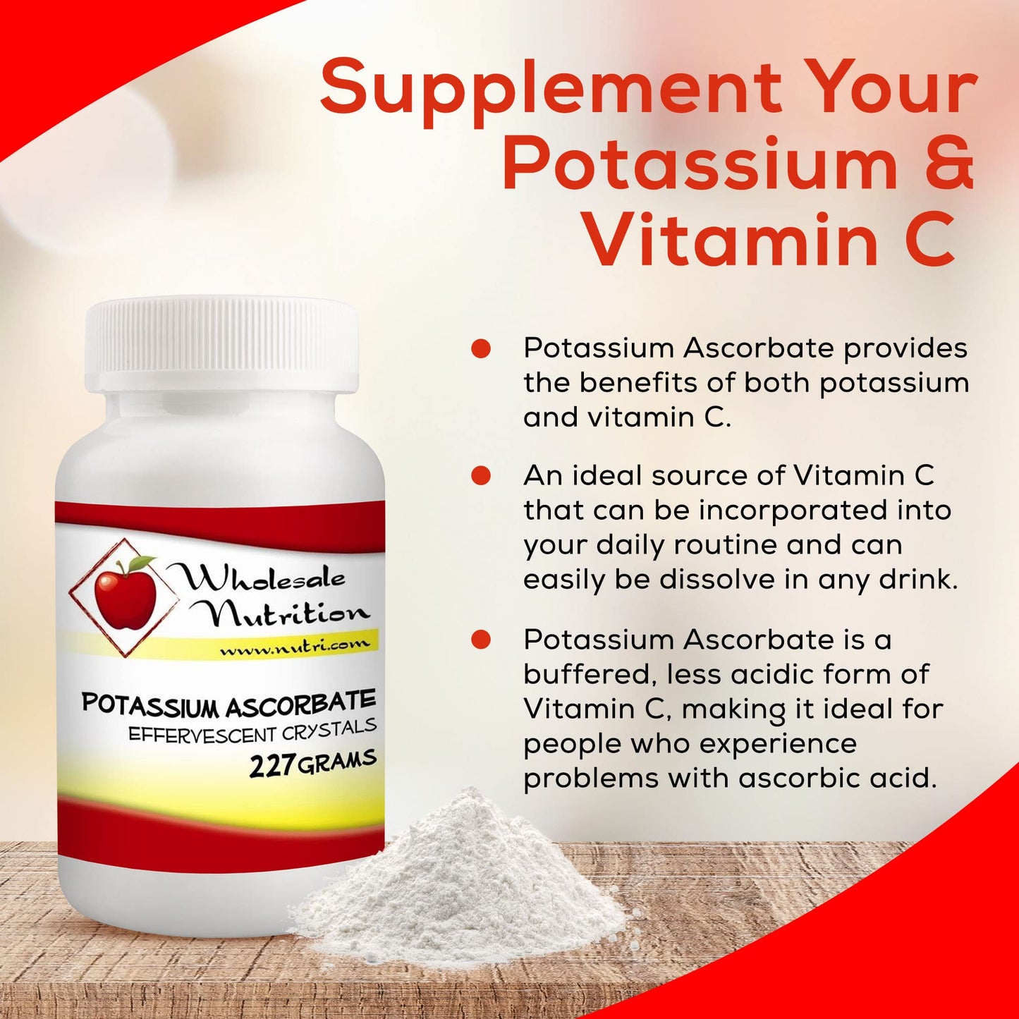 bote suplemento ascorbato potasio vitamina c Wholesale Nutrition