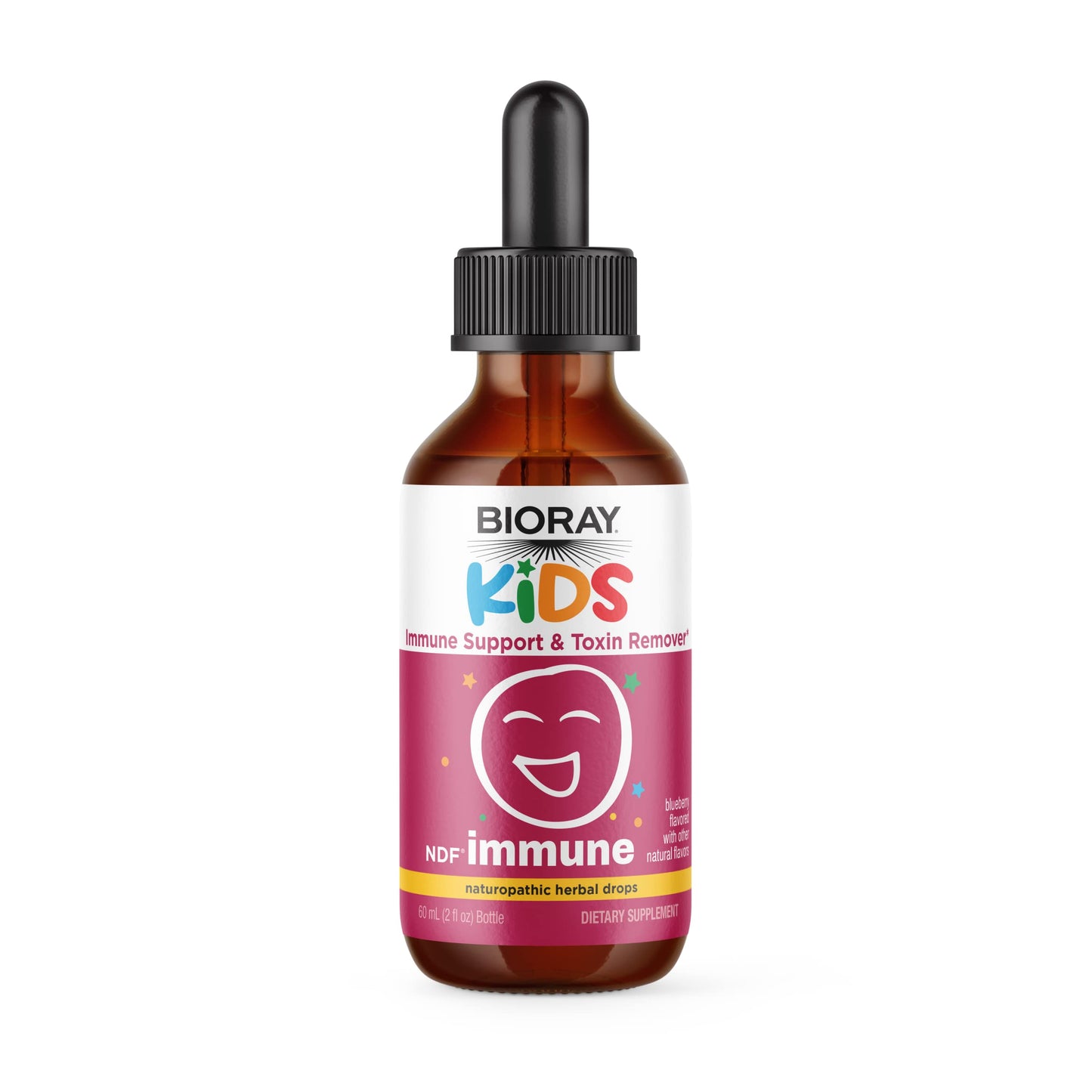 Botella de BIORAY NDF Immune con gotero para soporte inmune.