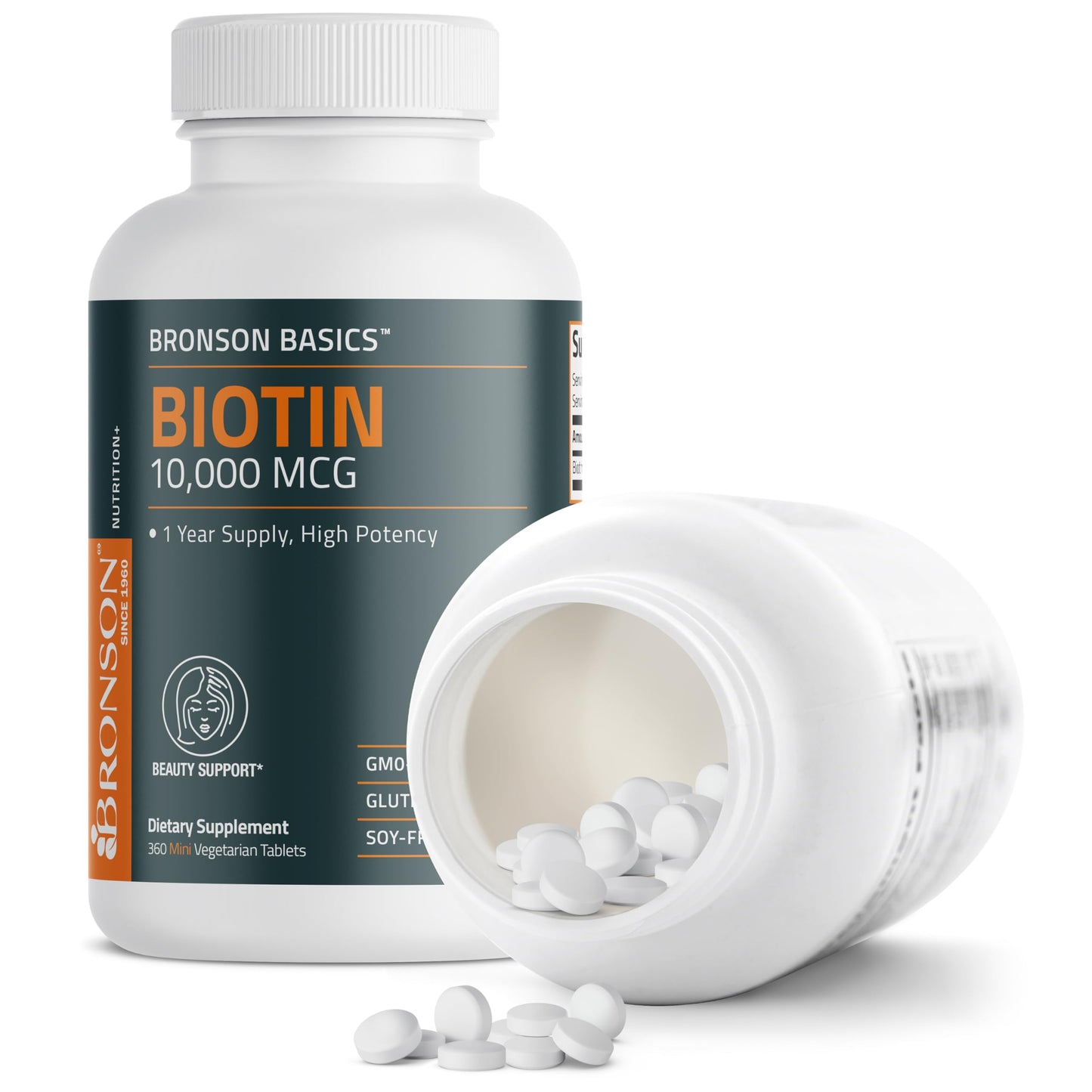 Bronson Biotina botella con etiqueta clara