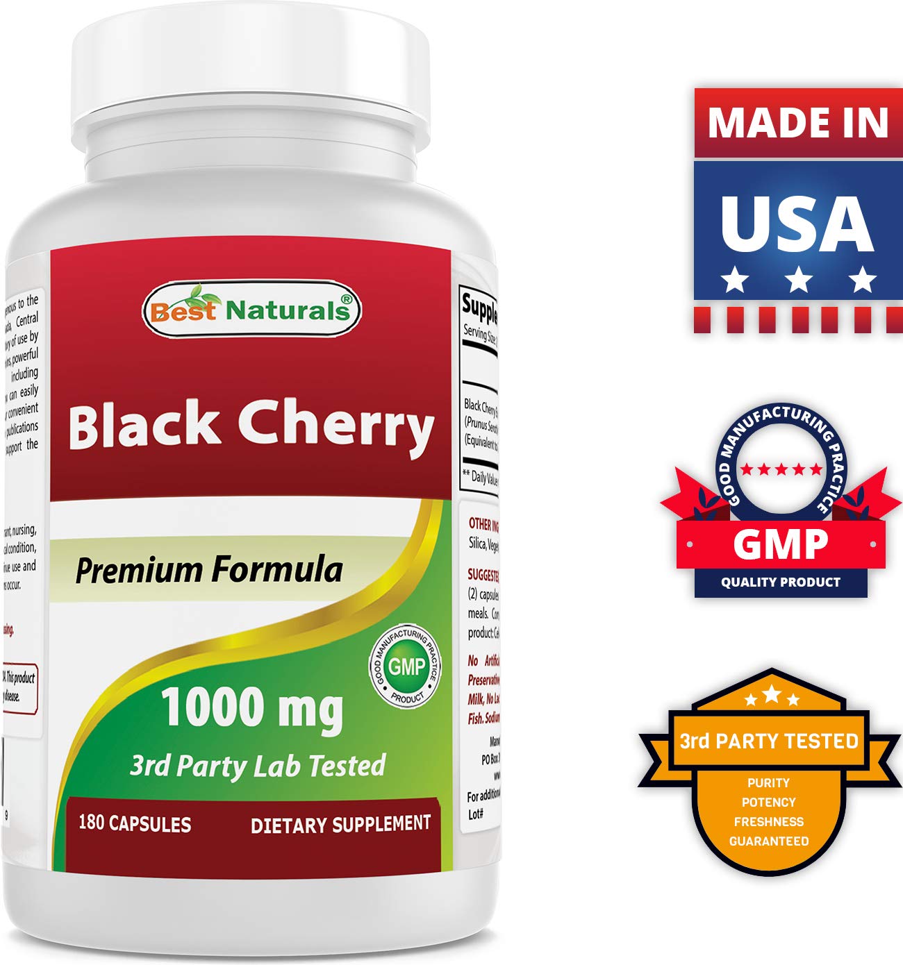 Botella Cereza Negra y vitamina K2 MK7 con D3 Best Naturals