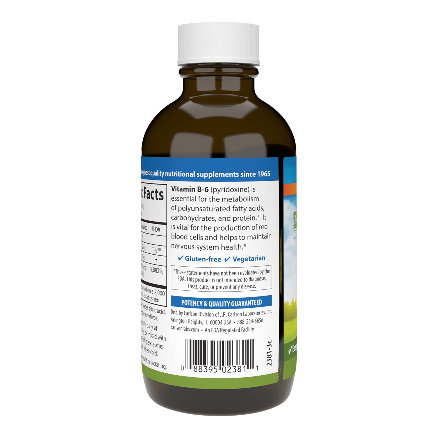 Botella detalle vitamina b6 líquida Carlson