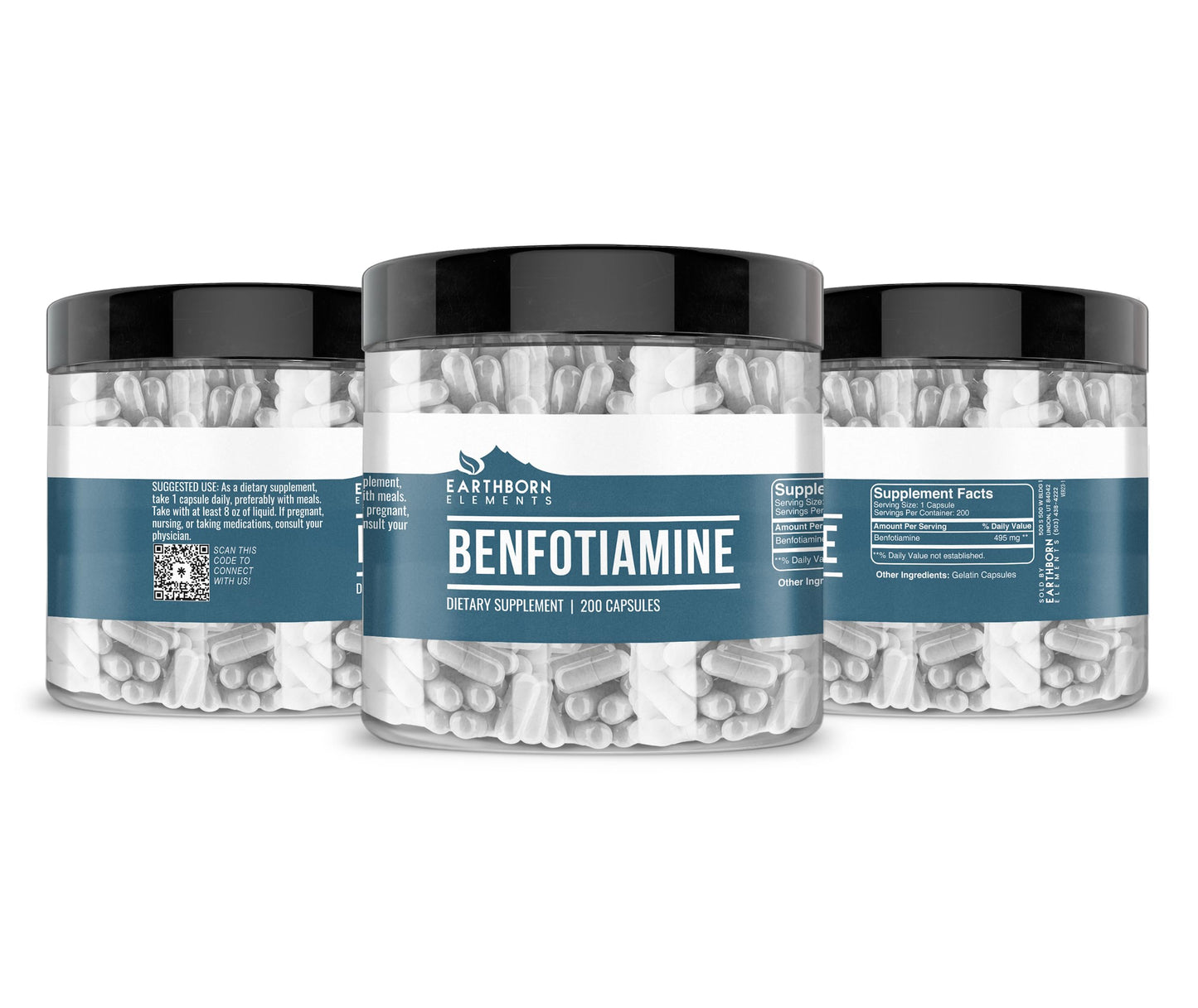 Detrás de la botella de benfotiamina Earthborn.