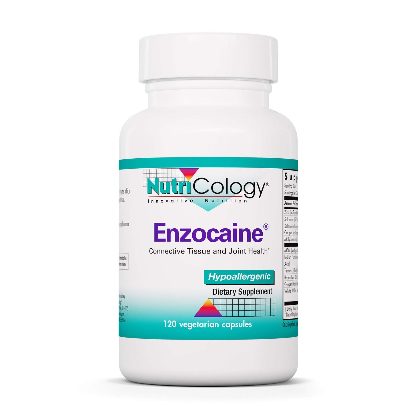 Botella de Enzocaine de Nutricology con 120 cápsulas
