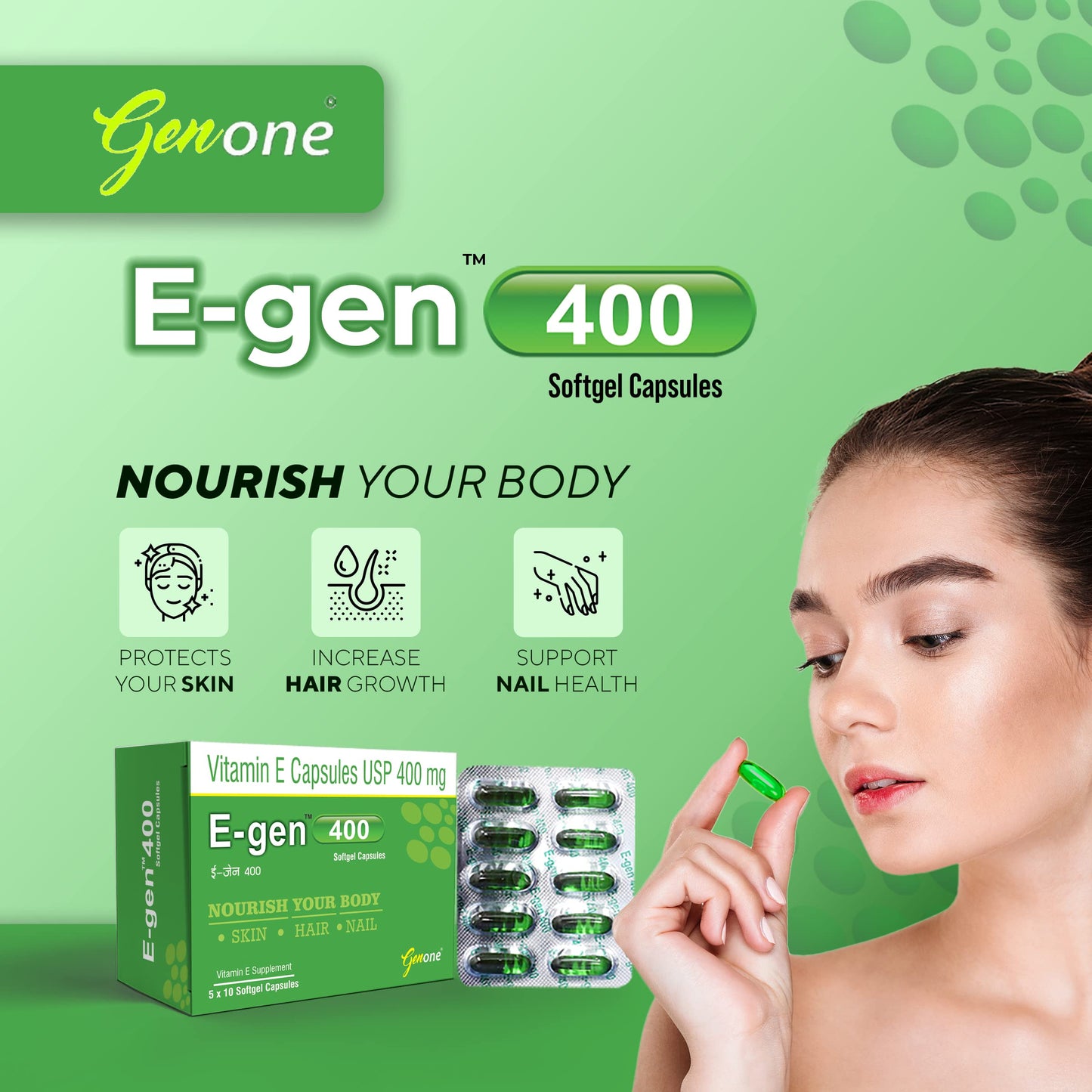 Botella Genone vitamina e natural aceite para piel y cabello