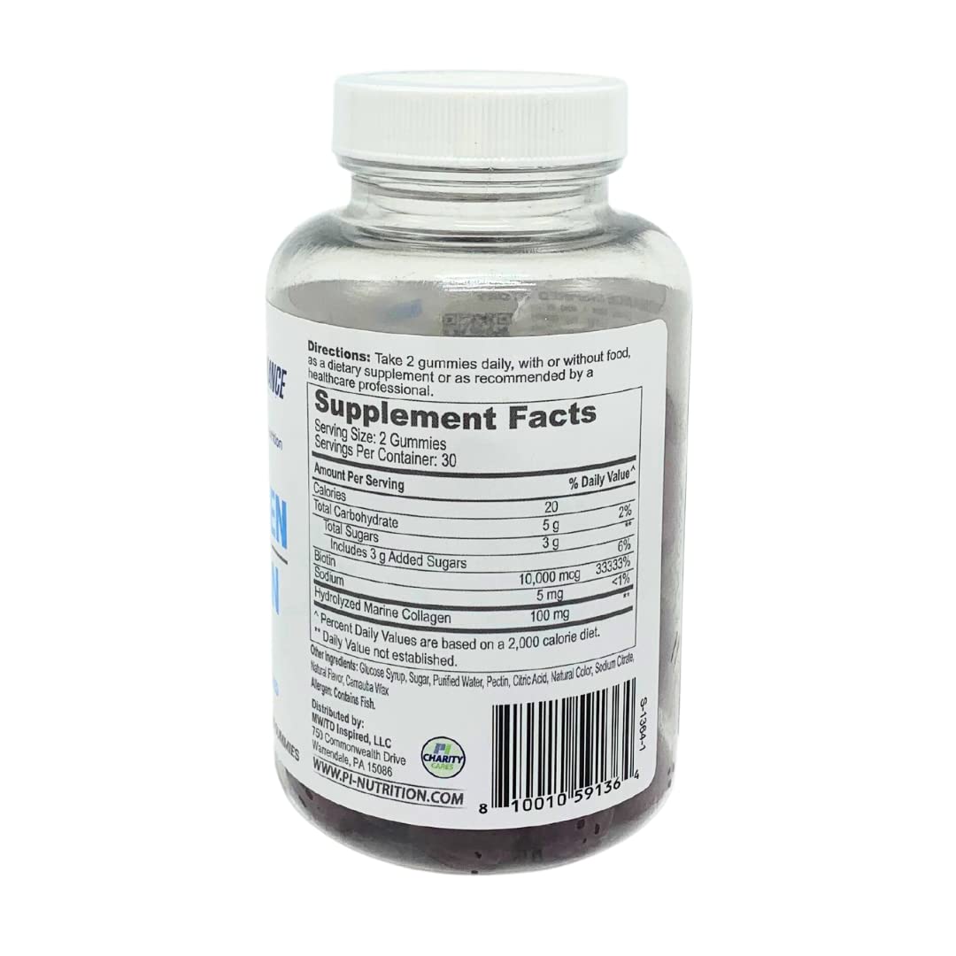 Botella gomitas colágeno para piel cabello uñas 60 unidades azul
