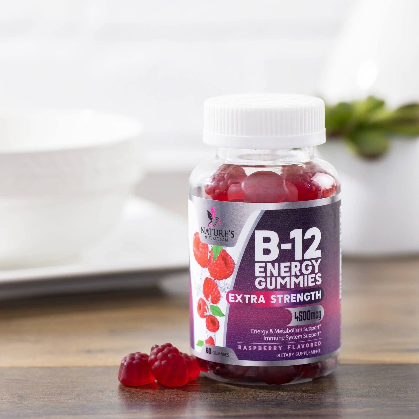Botella gomitas vitamina B12 Nature's Nutrition 120 unidades