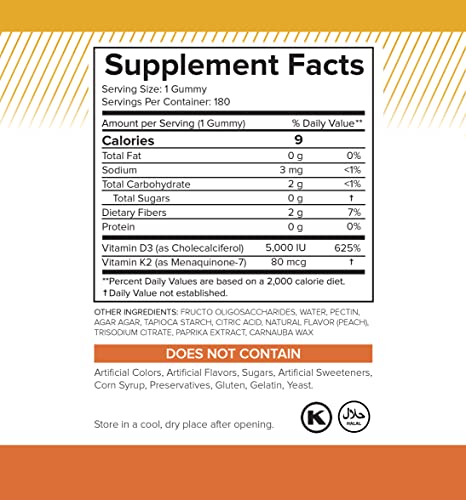 Botella gomitas vitamina D3 K2 Natural BioScience