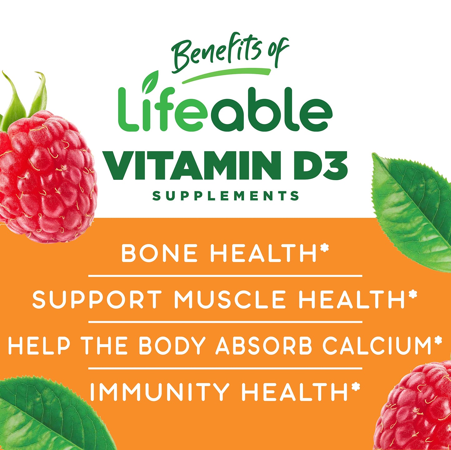 Botella Lifeable gomitas vitamina d niños y zinc con sello kosher halal