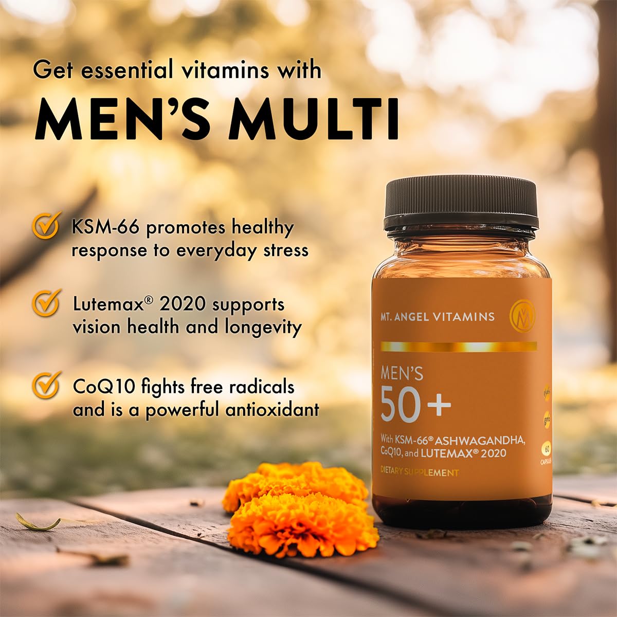 Botella Mt. Angel Vitamins Men 50+ al aire libre
