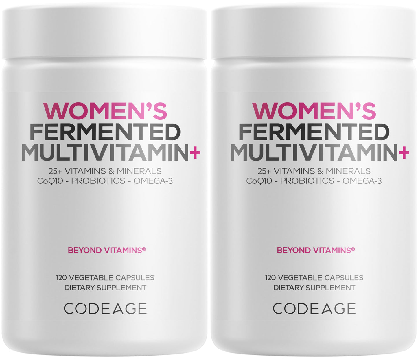 Botella de multivitamina femenina Codeage.
