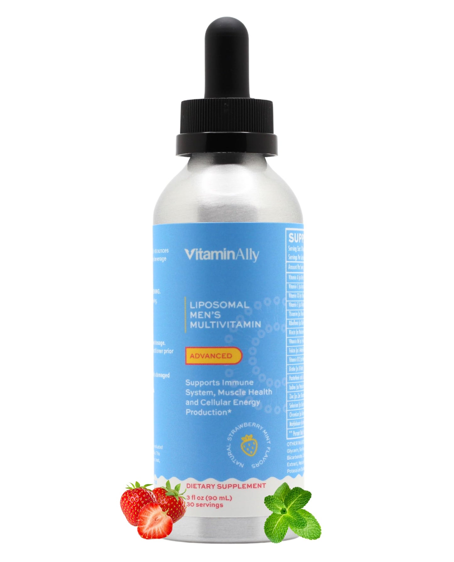 Botella de multivitaminas líquidas Vitaminally para hombres