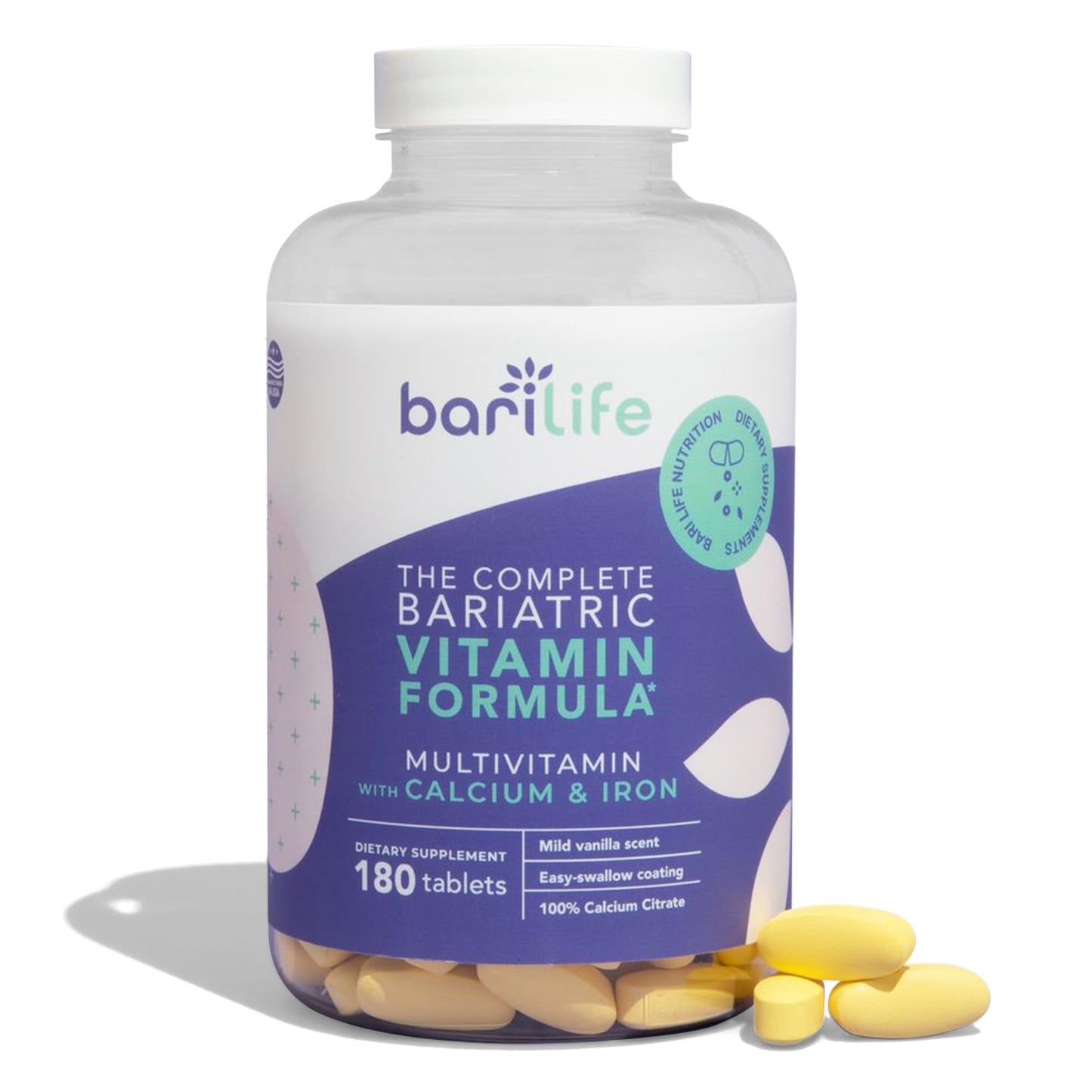 Botella de multivitamínico bariátrico completo Bari Life 180 tablets
