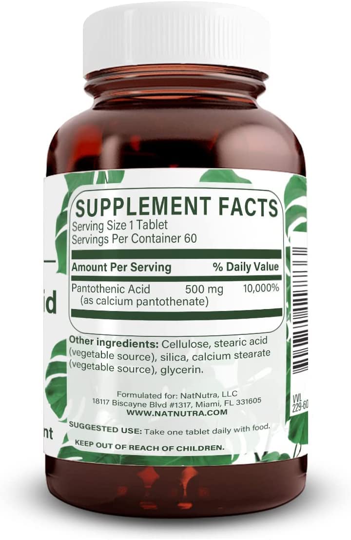 Botella Natural Nutra vitaminas B5 liberación prolongada