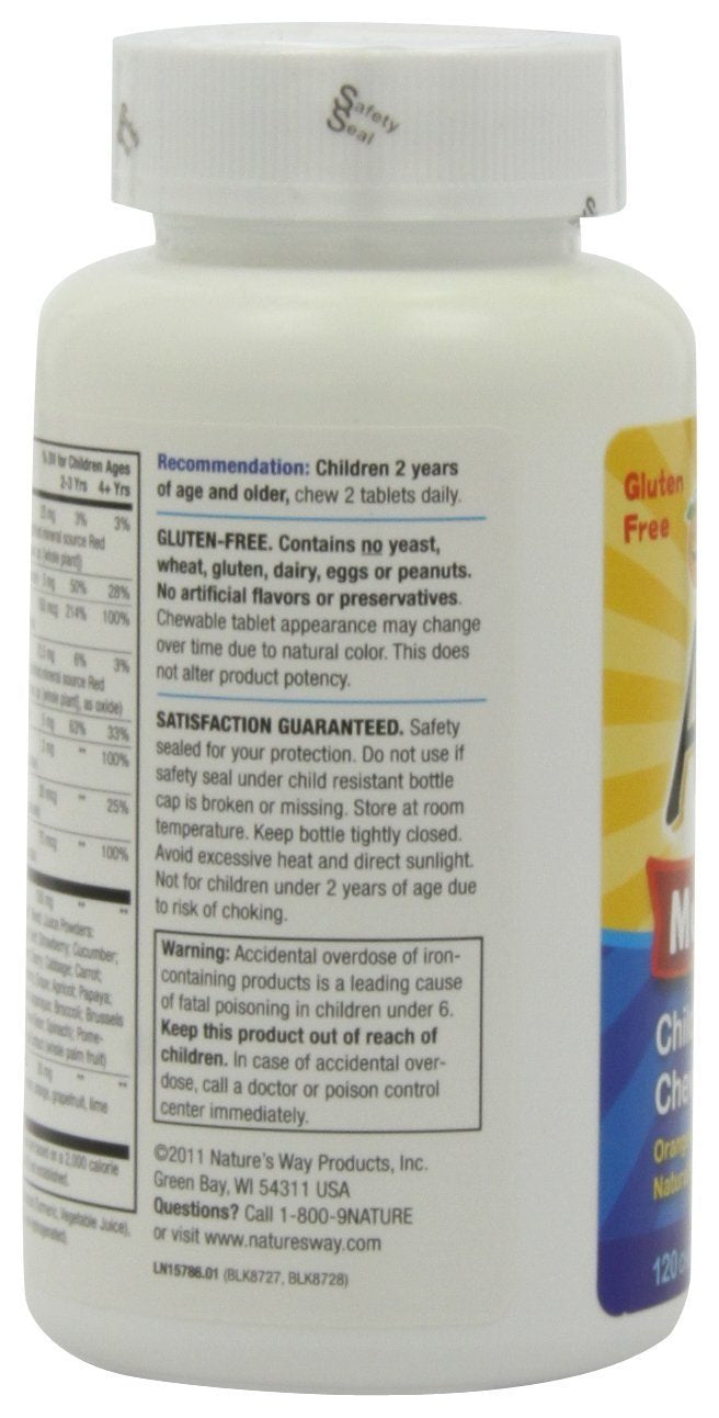 Botella Nature's Way Alive multivitamínico infantil masticable