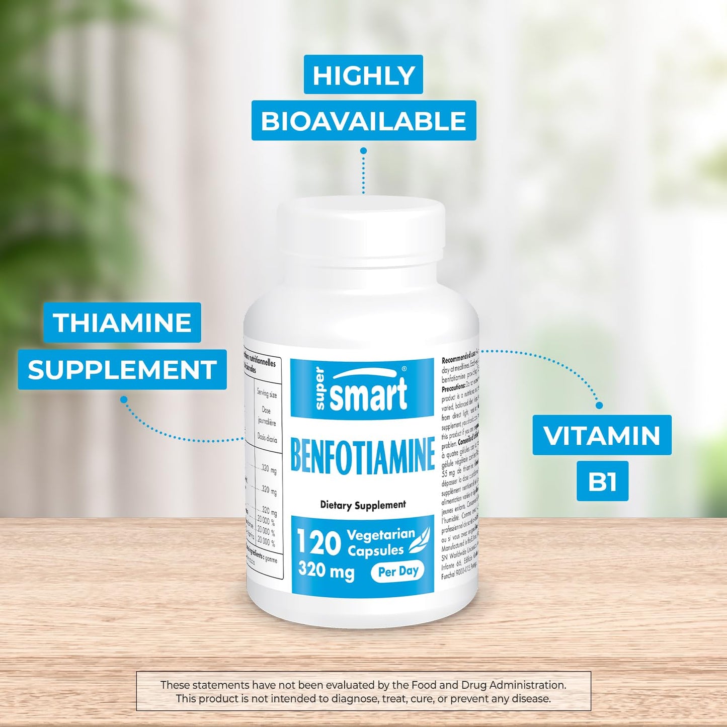 Botella Supersmart benfotiamina alta potencia vitamina B1