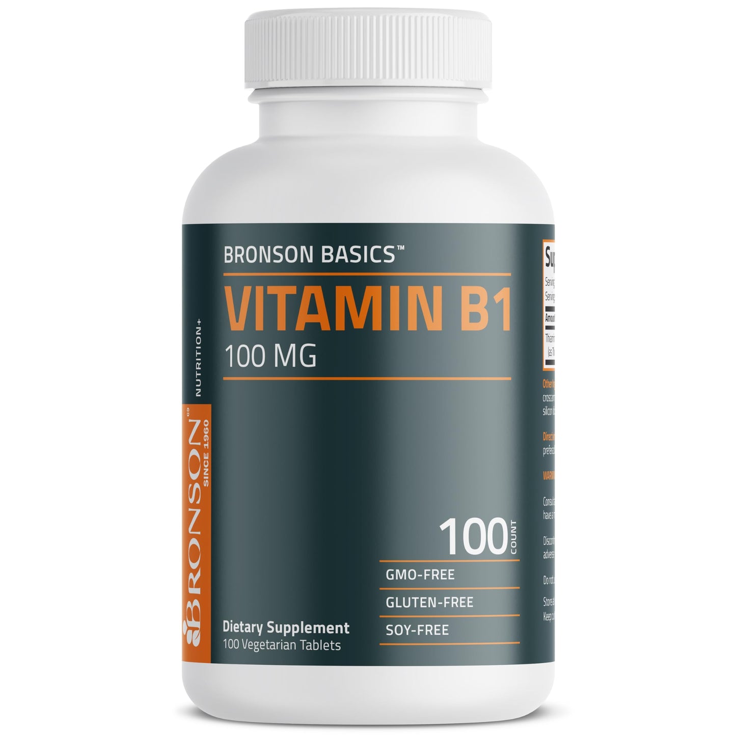 botella suplemento bronson vitamina b1 sin OMG para salud