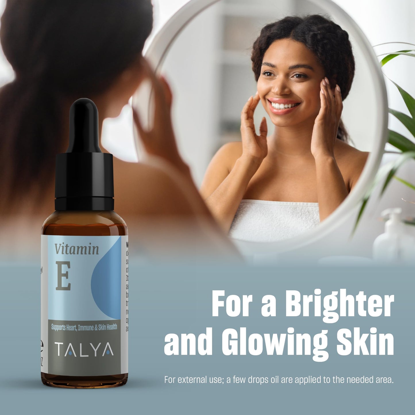 Botella TALYA de vitamina E líquida para salud y belleza