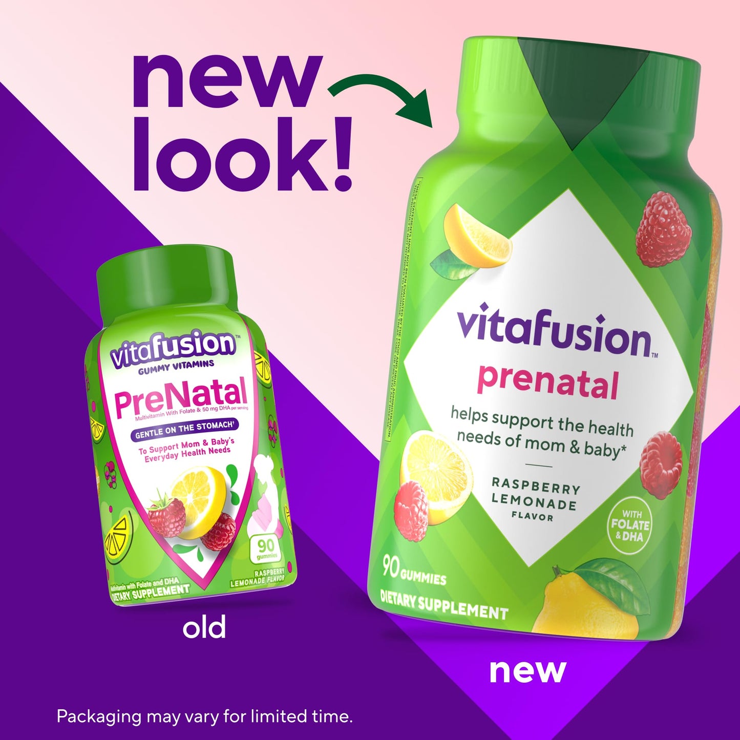 Botella Vitafusion gummy vitaminas prenatales 90 unidades