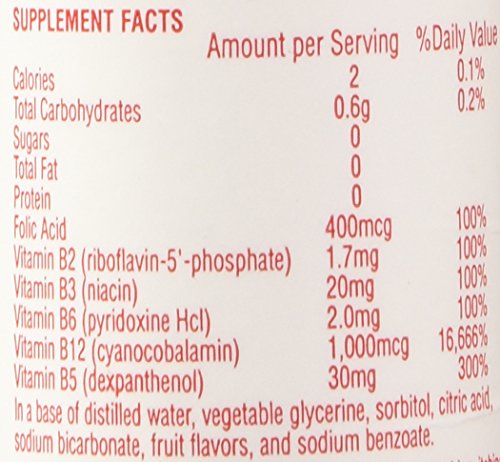 Botella de vitamina b-total sublingual líquido rojo