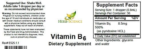 Botella vitamina B6 líquida Herb-Science 36 dosis