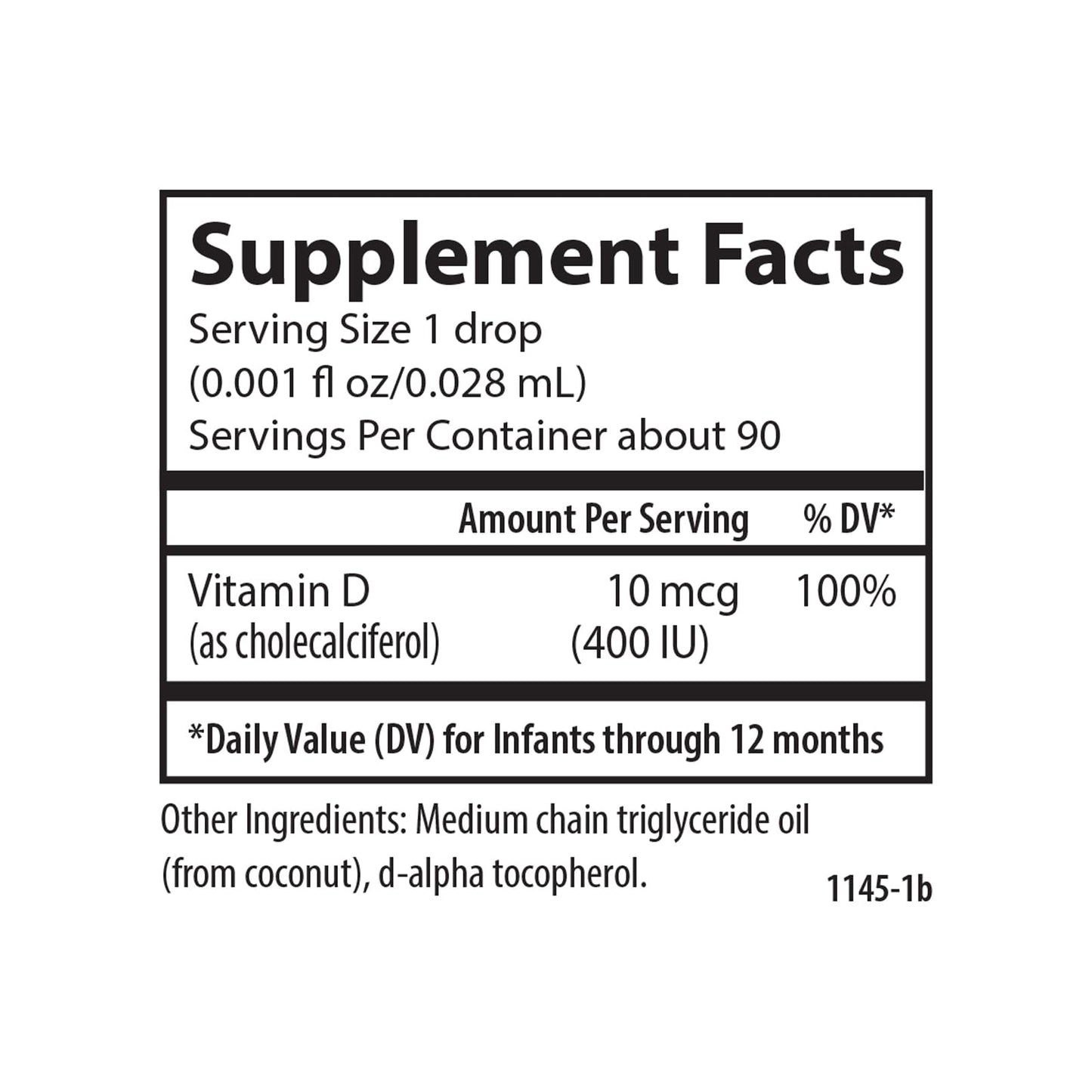 Botella de vitamina D para bebés originada en algas