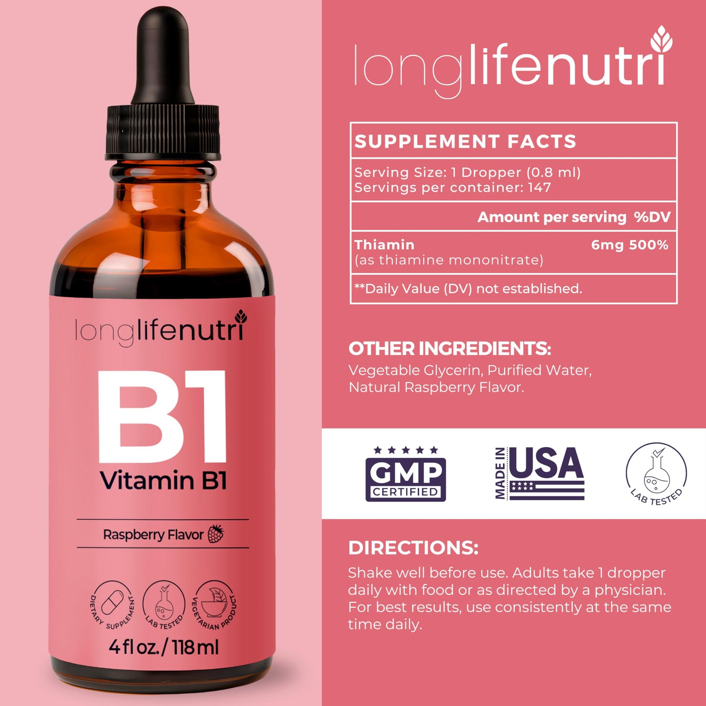 Botellas de suplemento benfotiamina y vitamina B1