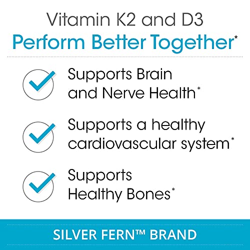 Botellas Vitaminas K2 MK-7 y D3 Silver Fern 60 cápsulas