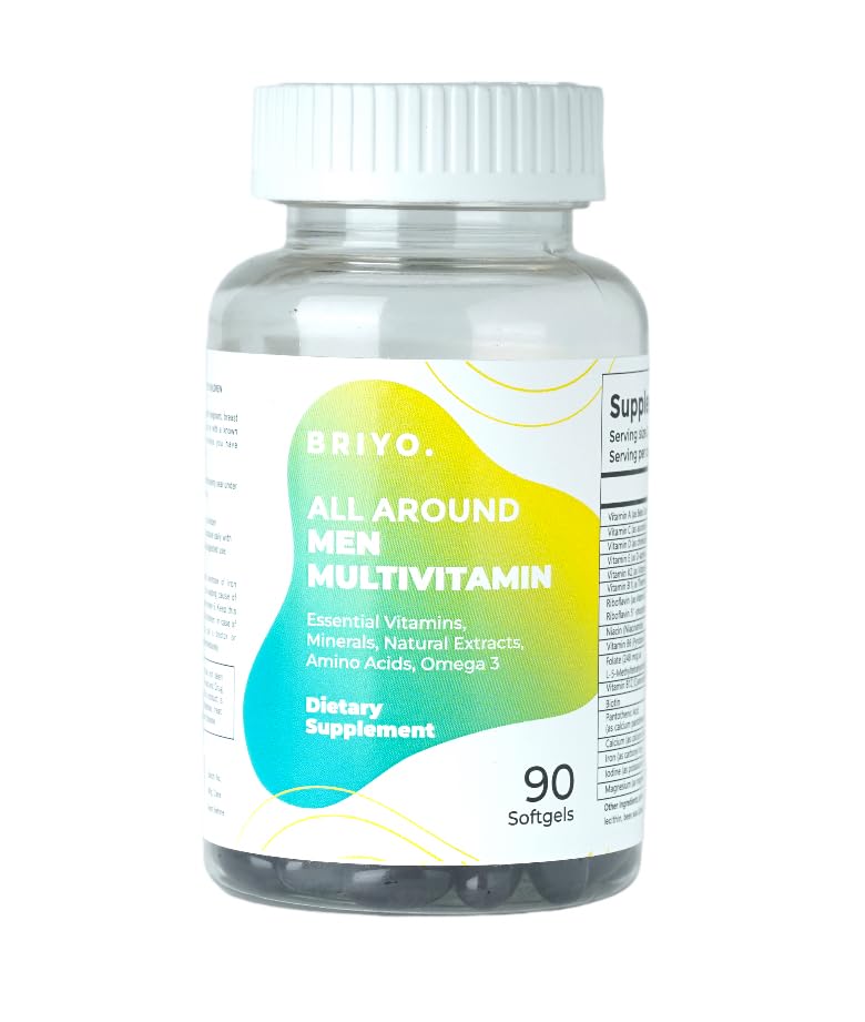 Briyo multivitamínico para hombres - botella de 90 cápsulas