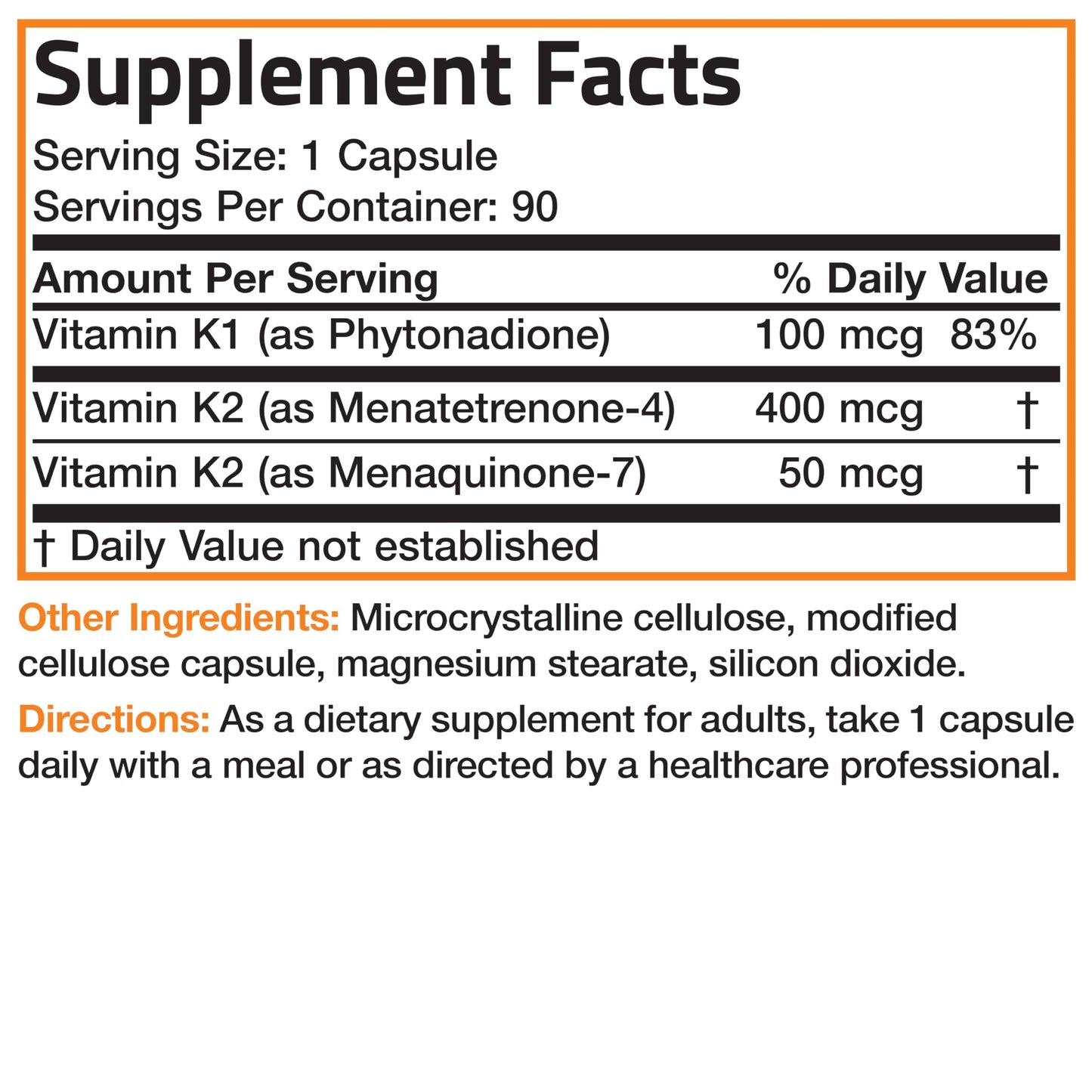 Bronson complejo vitamina K con alta absorción y calidad