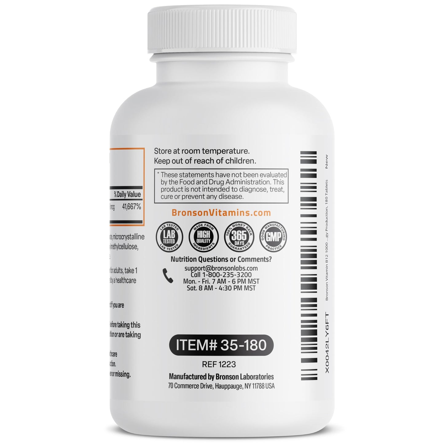 Bronson suplemento vitamina b12 paquete lateral