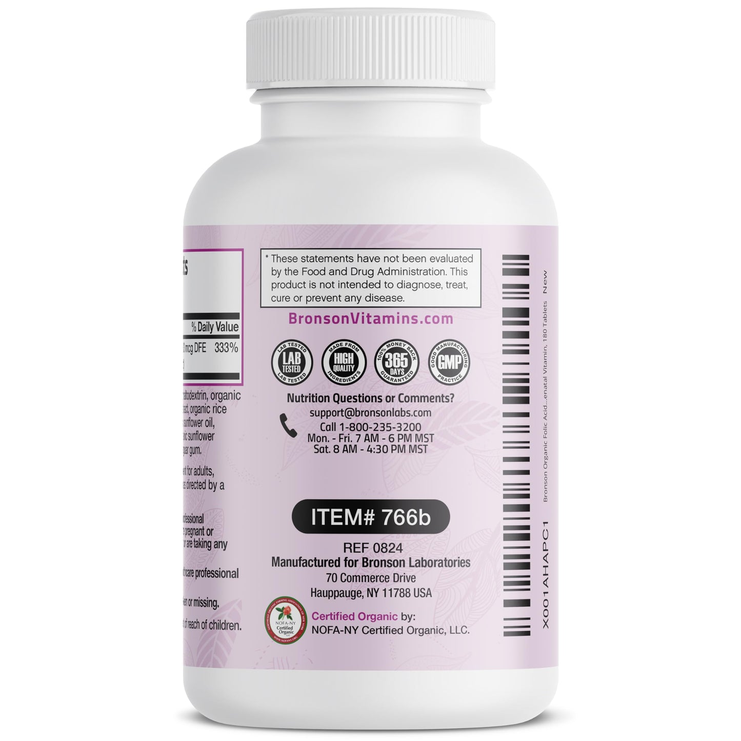 Bronson suplemento vitaminas folato natural alta pureza