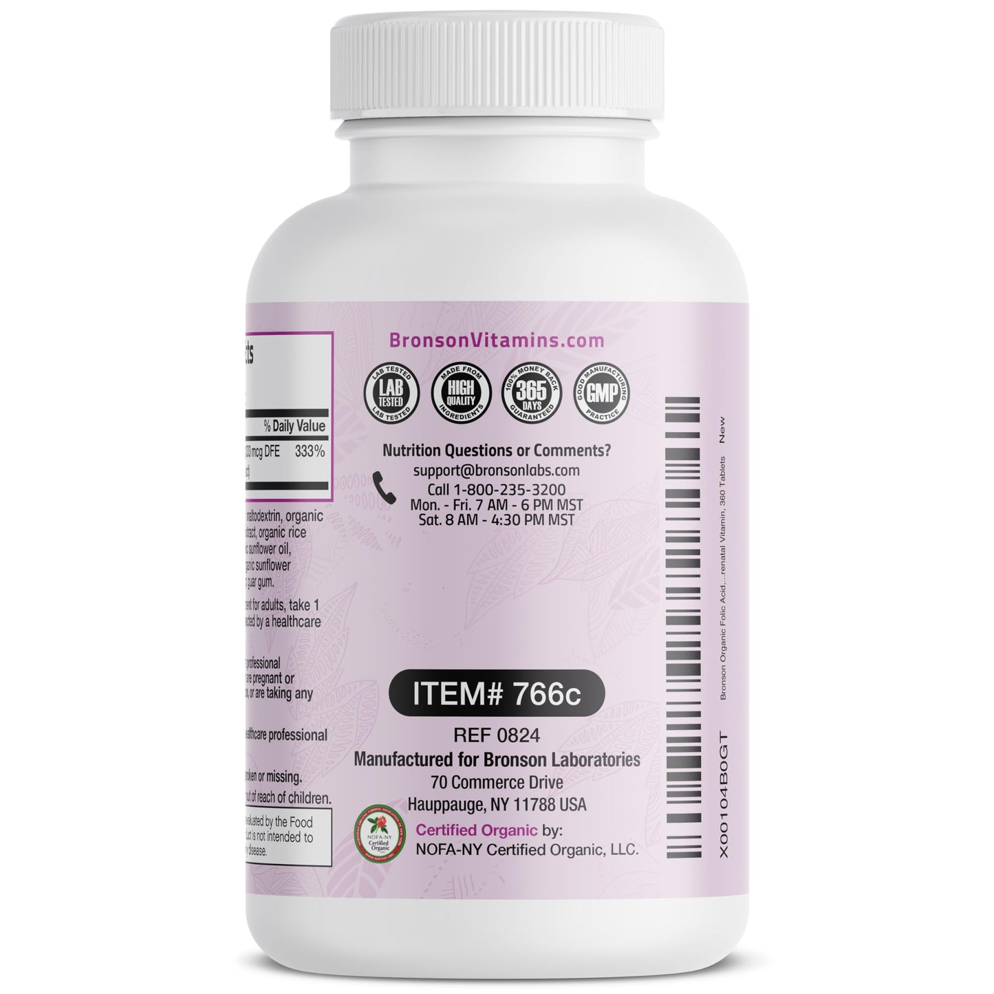 Bronson suplemento vitaminas folato natural con alta pureza
