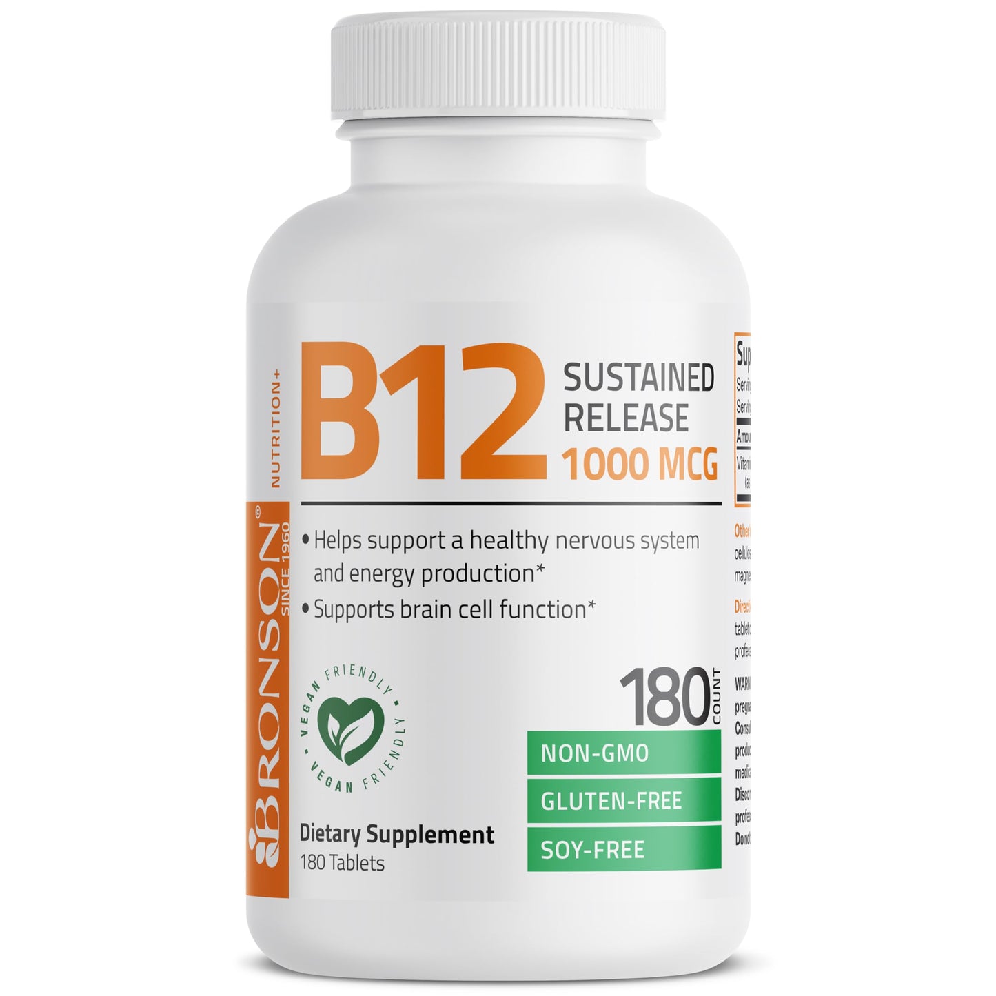 Bronson vitamina b12 180 tabletas para energía y salud cerebral